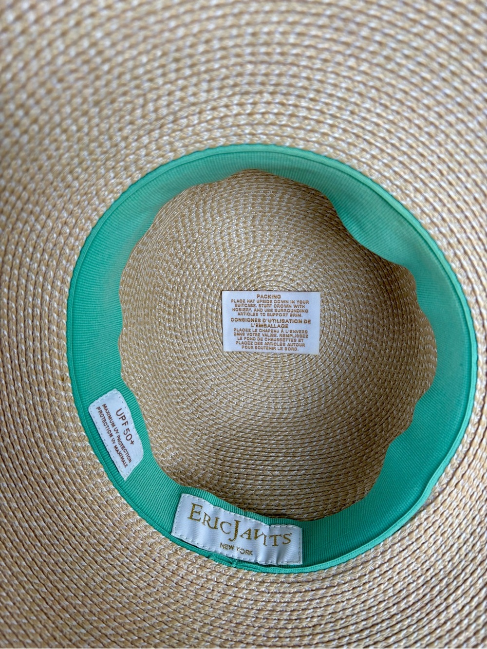 Eric Javits Hampton Packable Sun Hat in Cream - Picture 8 of 8